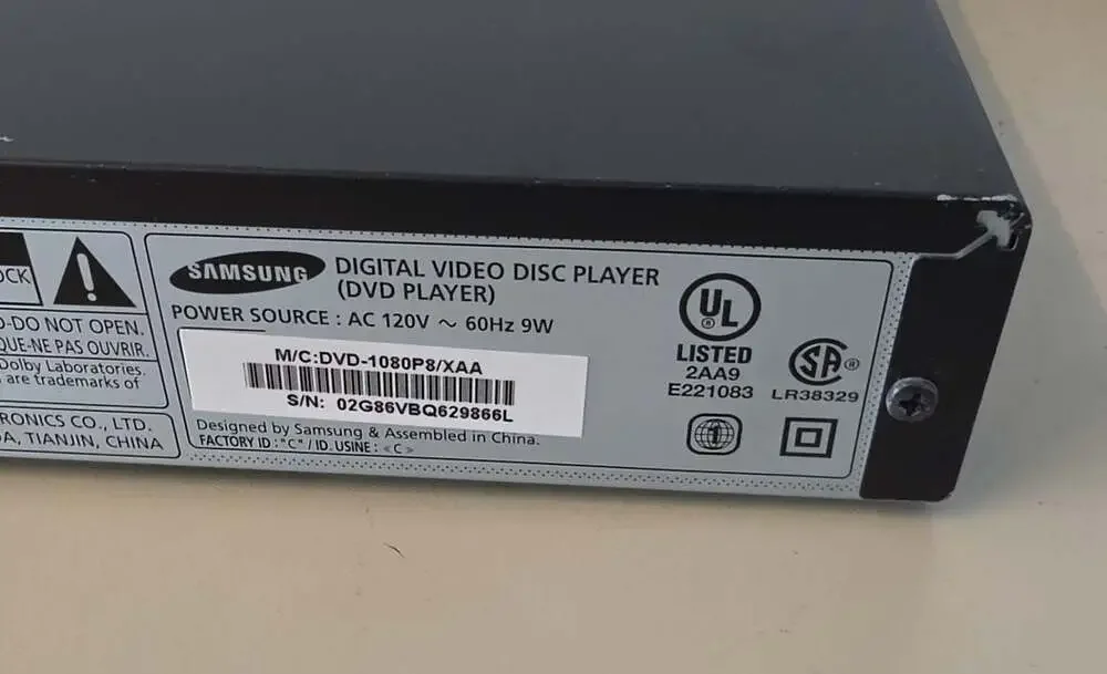 Samsung DVD-1080P8 Full HD Up-Scaling DVD Player Tested & Works! No Remote